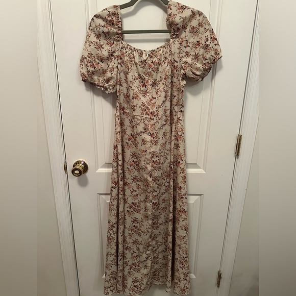 Breezaya Allover Floral Print Knot Front Split Thigh Dress - Picture 7 of 7